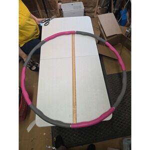 Weighted Fitness Hoop For Weight Loss And Core Strength  36in Grey And Pink 8...